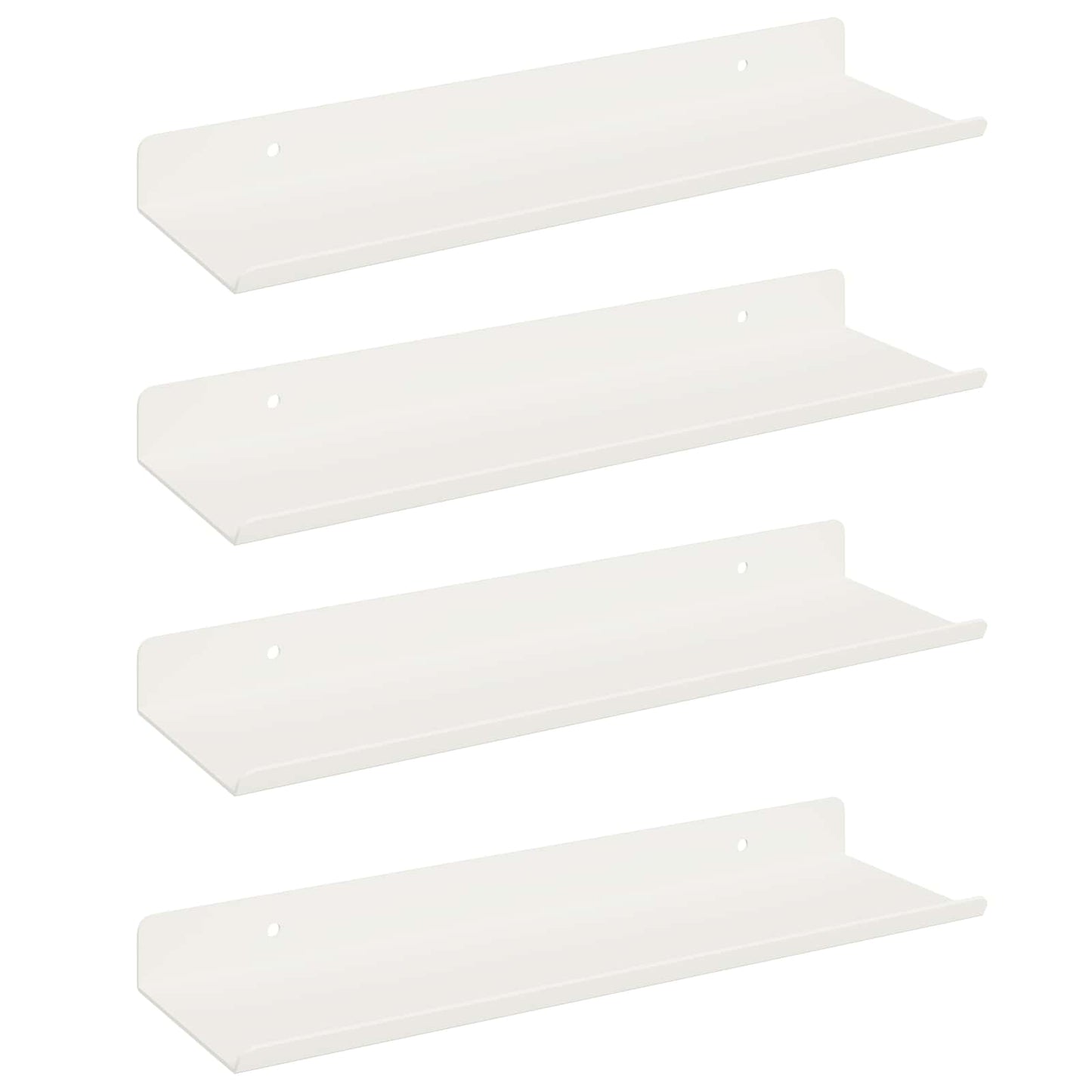 Mensola sospesa 4 pcs Bianco 30 x 9 x 2,5 cm Acciaio
