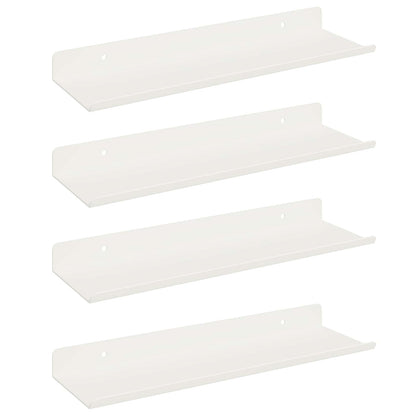 Mensola sospesa 4 pcs Bianco 30 x 9 x 2,5 cm Acciaio