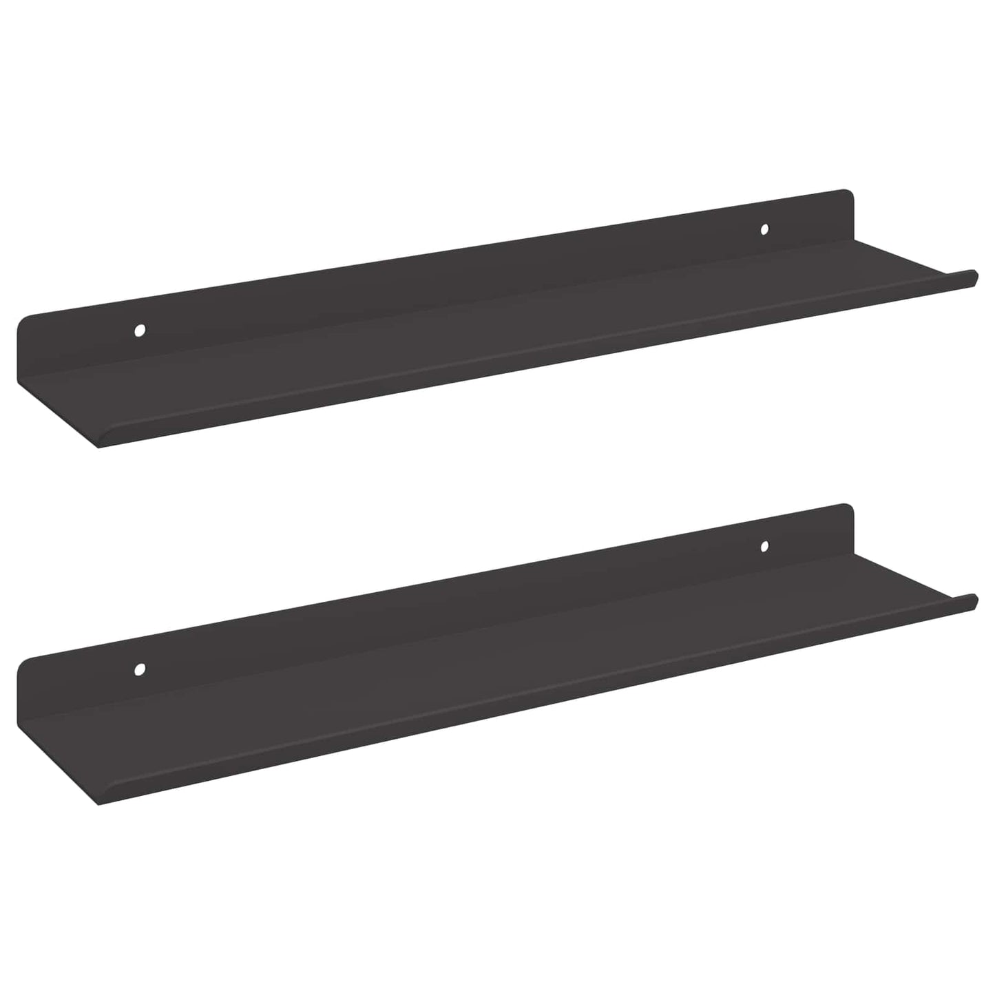 Mensola sospesa 2 pcs Nero 40 x 8,5 x 2,5 cm Acciaio