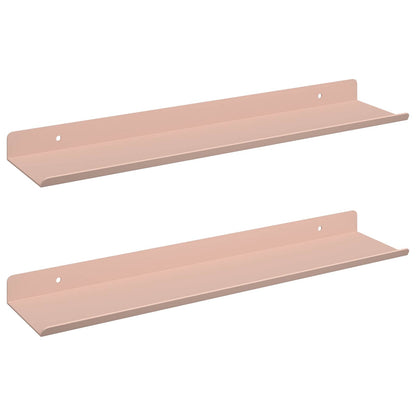 Mensola sospesa 2 pcs Rosa 40 x 9 x 2,5 cm Acciaio