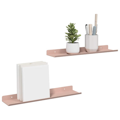 Mensola sospesa 2 pcs Rosa 40 x 9 x 2,5 cm Acciaio