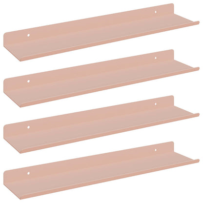 Mensola sospesa 4 pcs Rosa 40 x 9 x 2,5 cm Acciaio