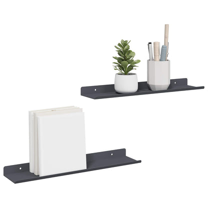 Mensola sospesa 2 pcs Antracite 40 x 9 x 2,5 cm Acciaio