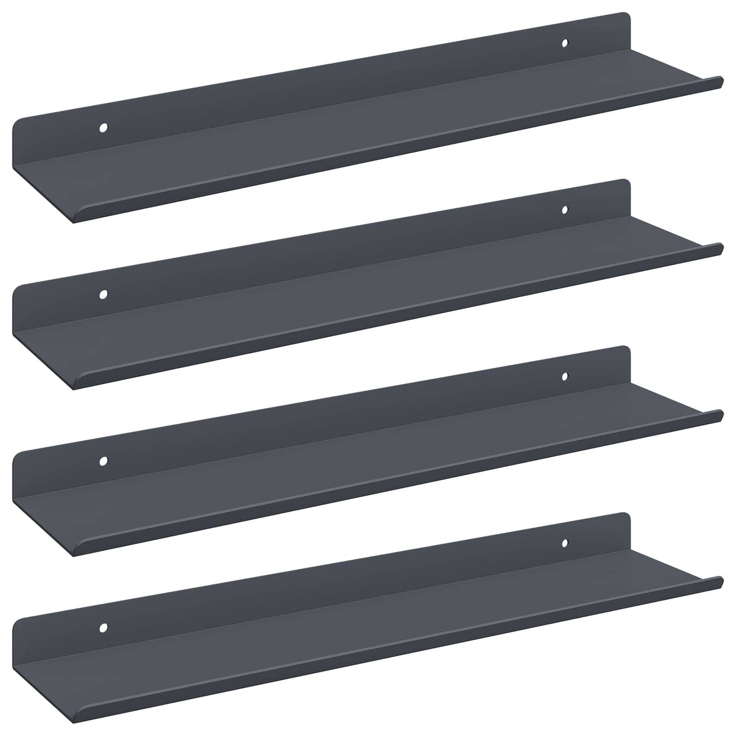 Mensola sospesa 4 pcs Antracite 40 x 9 x 2,5 cm Acciaio