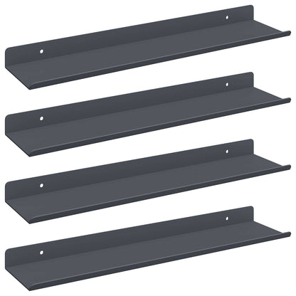 Mensola sospesa 4 pcs Antracite 40 x 9 x 2,5 cm Acciaio