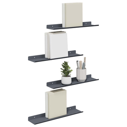 Mensola sospesa 4 pcs Antracite 40 x 9 x 2,5 cm Acciaio
