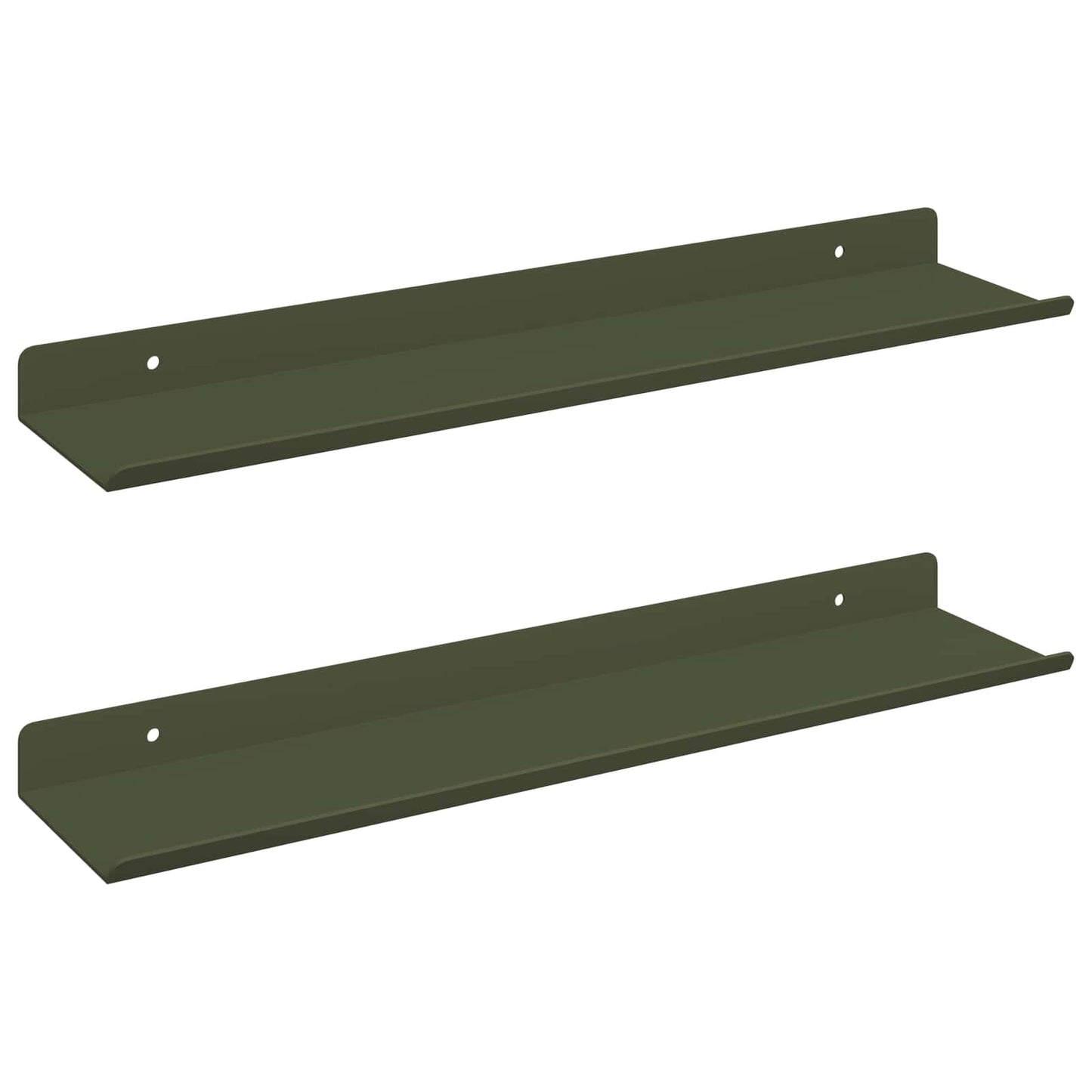Mensola sospesa 2 pcs Verde oliva 40 x 9 x 2,5 cm Acciaio