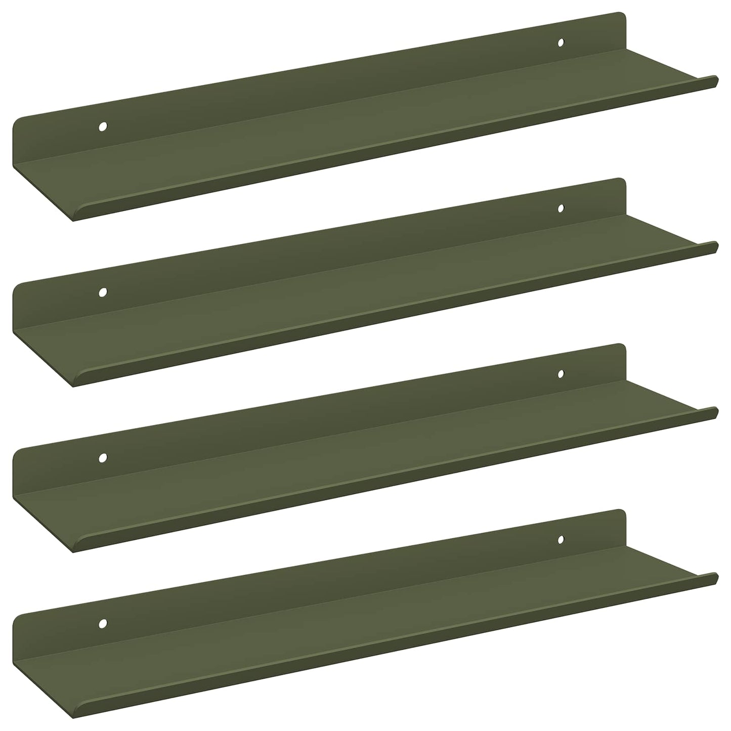 Mensola sospesa 4 pcs Verde oliva 40 x 9 x 2,5 cm Acciaio