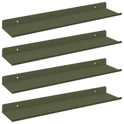 Mensola sospesa 4 pcs Verde oliva 40 x 9 x 2,5 cm Acciaio