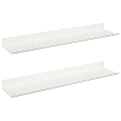 Mensola sospesa 2 pcs Bianco 40 x 9 x 2,5 cm Acciaio