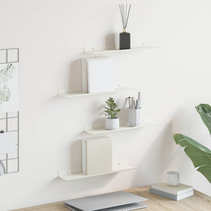 Mensola sospesa 4 pcs Bianco 40 x 9 x 2,5 cm Acciaio