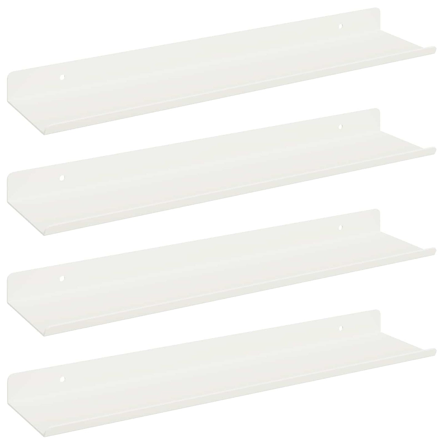 Mensola sospesa 4 pcs Bianco 40 x 9 x 2,5 cm Acciaio