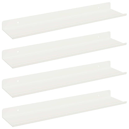 Mensola sospesa 4 pcs Bianco 40 x 9 x 2,5 cm Acciaio