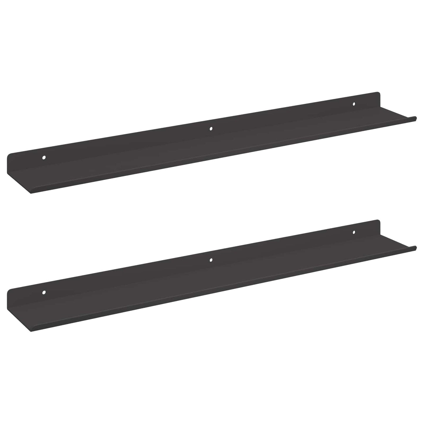 Mensola sospesa 2 pcs Nero 60 x 8,5 x 2,5 cm Acciaio