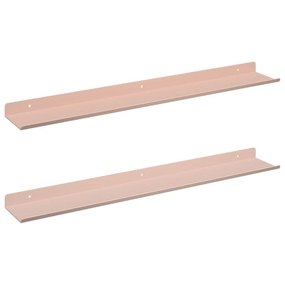 Mensola sospesa 2 pcs Rosa 60 x 9 x 2,5 cm Acciaio