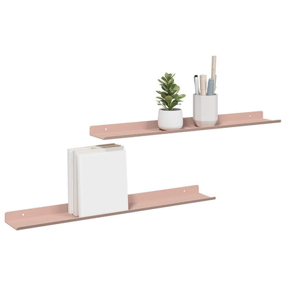 Mensola sospesa 2 pcs Rosa 60 x 9 x 2,5 cm Acciaio