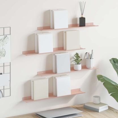 Mensola sospesa 4 pcs Rosa 60 x 9 x 2,5 cm Acciaio