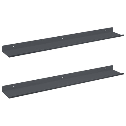 Mensola sospesa 2 pcs Antracite 60 x 9 x 2,5 cm Acciaio