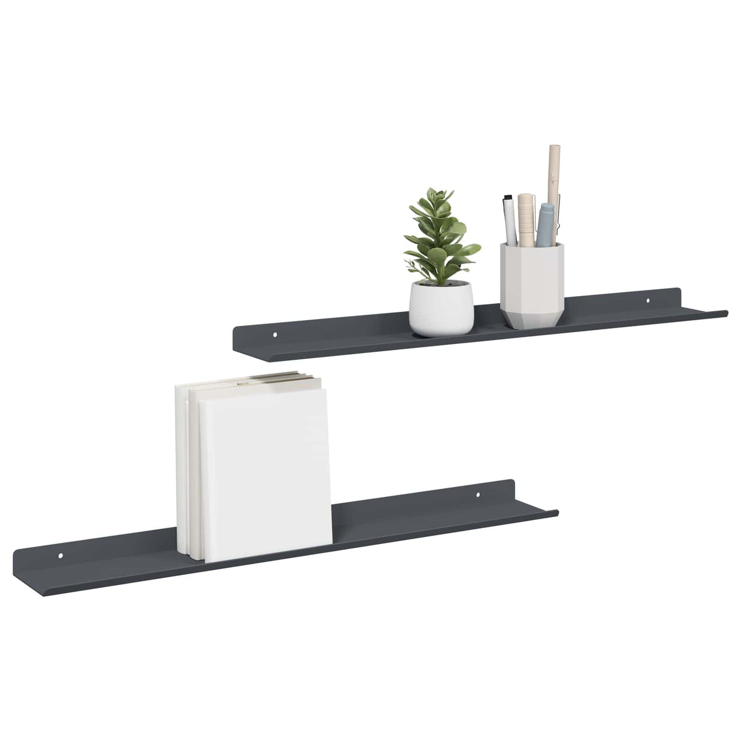 Mensola sospesa 2 pcs Antracite 60 x 9 x 2,5 cm Acciaio