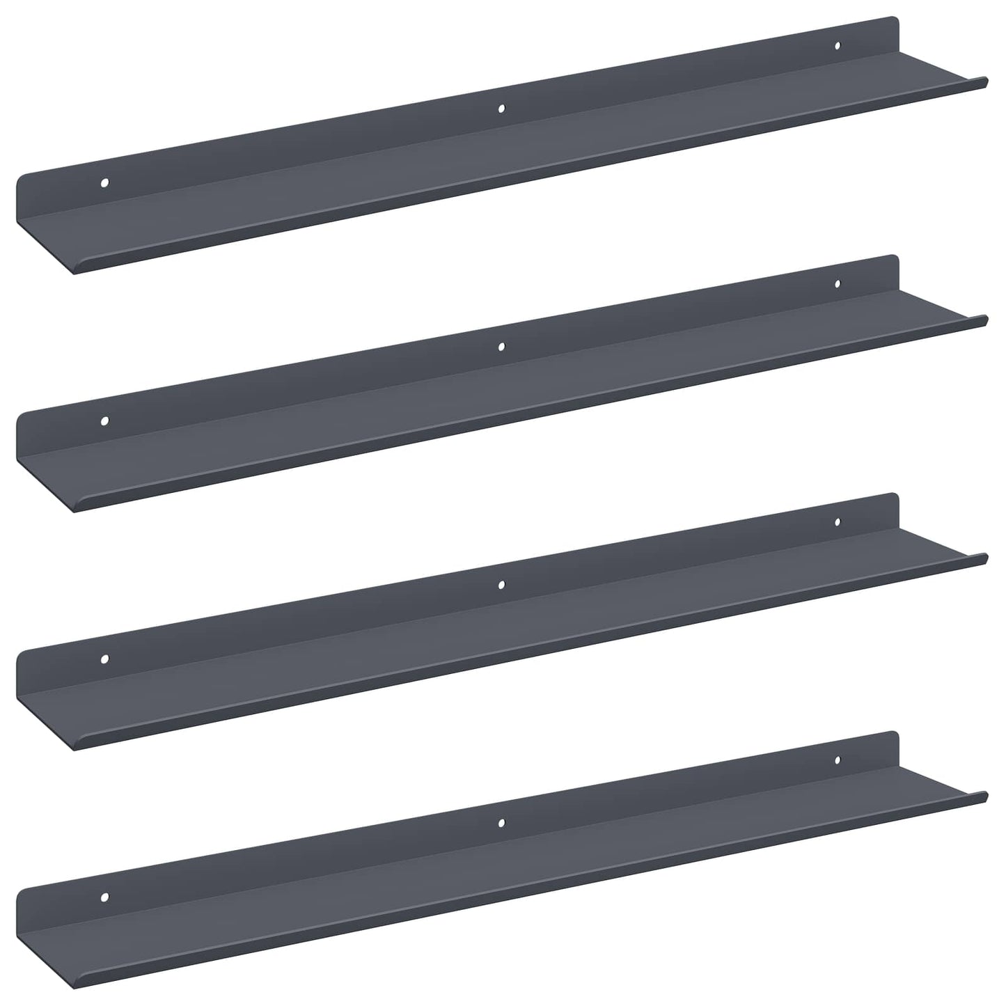 Mensola sospesa 4 pcs Antracite 60 x 9 x 2,5 cm Acciaio