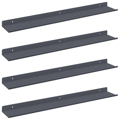 Mensola sospesa 4 pcs Antracite 60 x 9 x 2,5 cm Acciaio