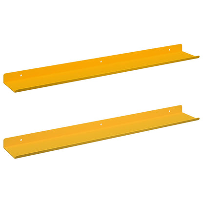 Mensola sospesa 2 pcs Giallo senape 60 x 9 x 2,5 cm Acciaio