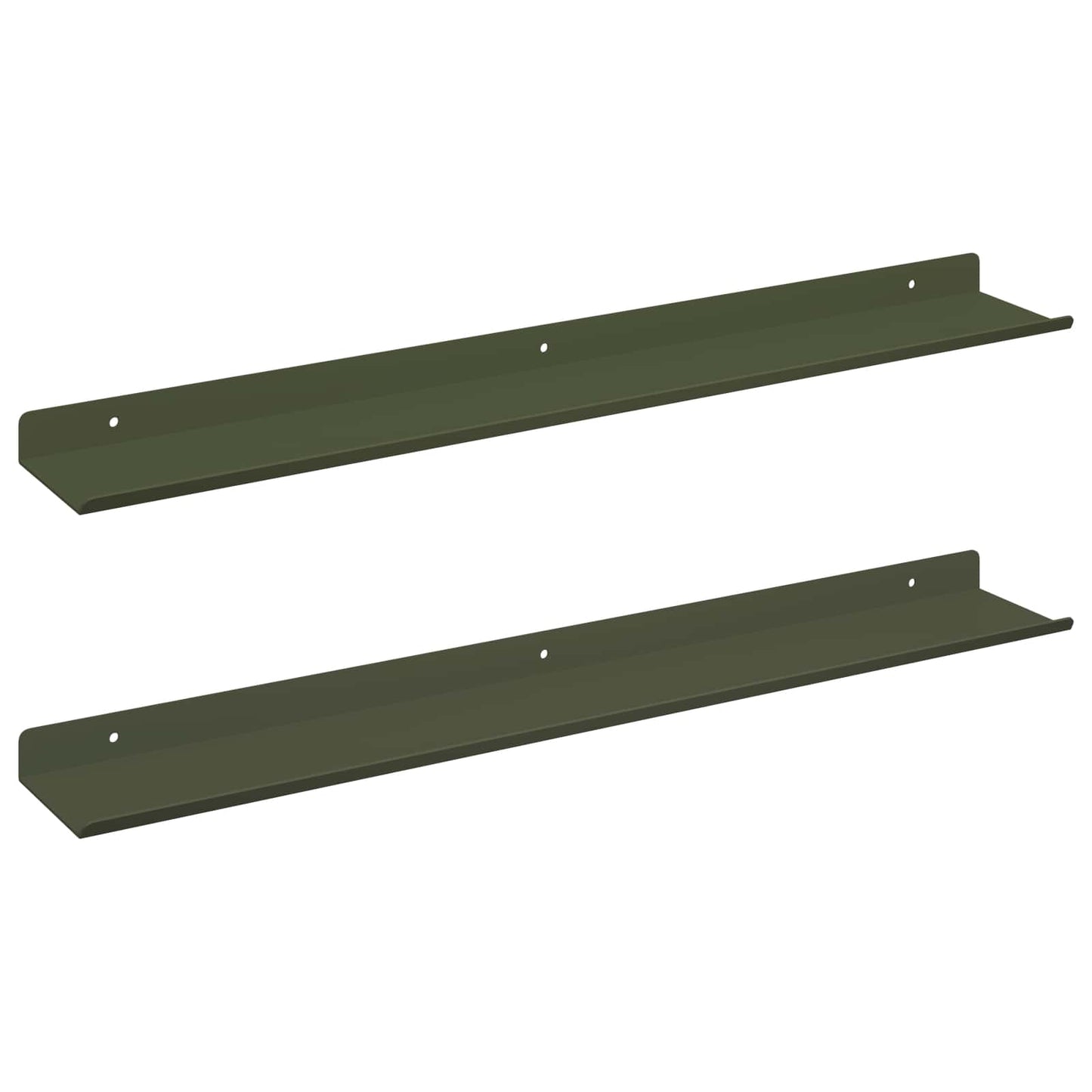 Mensola sospesa 2 pcs Verde oliva 60 x 9 x 2,5 cm Acciaio