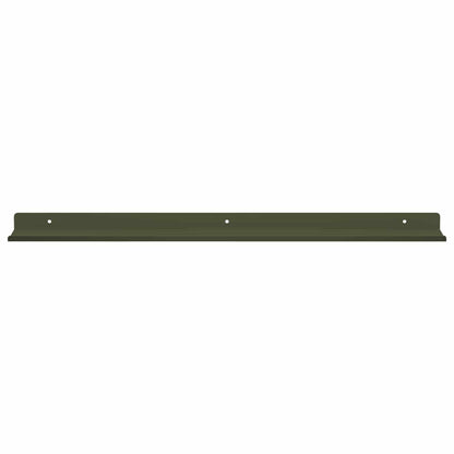 Mensola sospesa 2 pcs Verde oliva 60 x 9 x 2,5 cm Acciaio