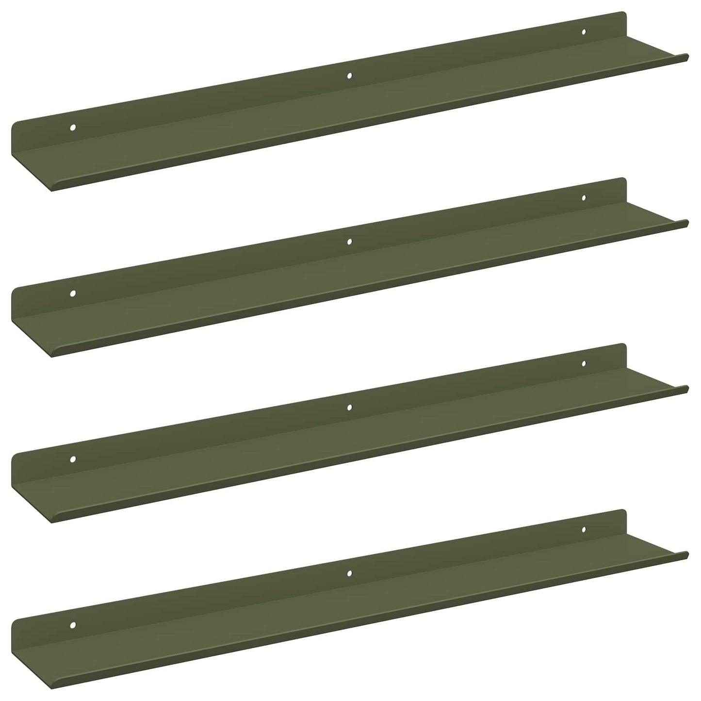 Mensola sospesa 4 pcs Verde oliva 60 x 9 x 2,5 cm Acciaio