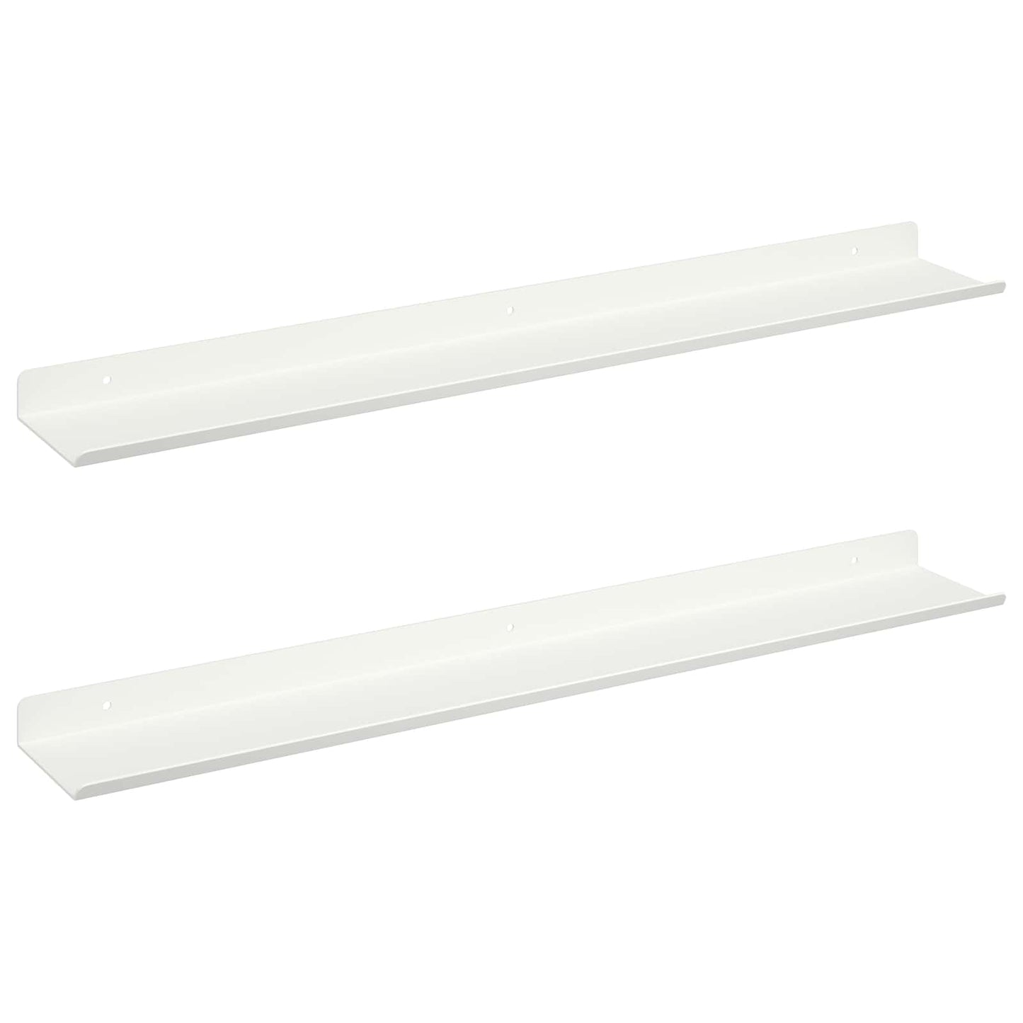Mensola sospesa 2 pcs Bianco 60 x 9 x 2,5 cm Acciaio