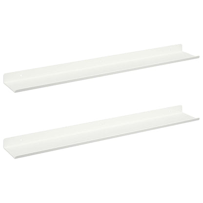 Mensola sospesa 2 pcs Bianco 60 x 9 x 2,5 cm Acciaio