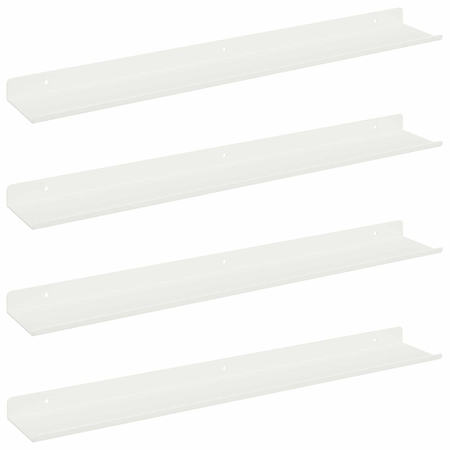 Mensola sospesa 4 pcs Bianco 60 x 9 x 2,5 cm Acciaio