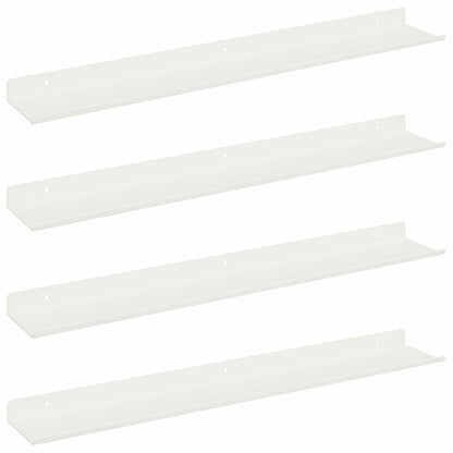 Mensola sospesa 4 pcs Bianco 60 x 9 x 2,5 cm Acciaio