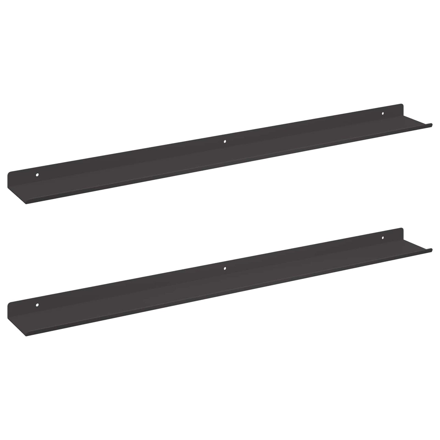 Mensola sospesa 2 pcs Nero 80 x 9 x 2,5 cm Acciaio