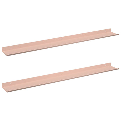 Mensola sospesa 2 pcs Rosa 80 x 9 x 2,5 cm Acciaio