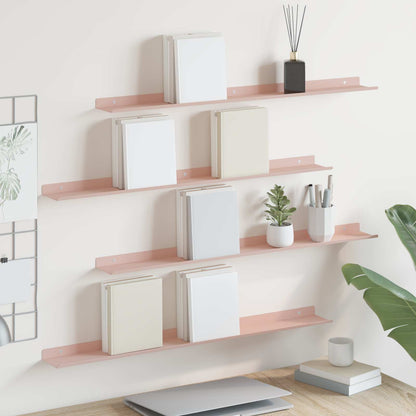 Mensola sospesa 4 pcs Rosa 80 x 9 x 2,5 cm Acciaio