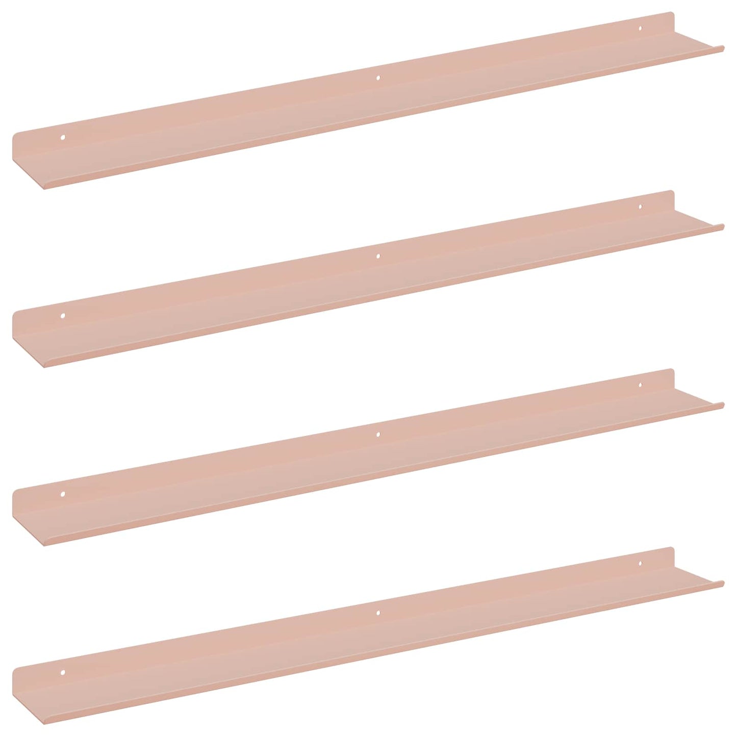 Mensola sospesa 4 pcs Rosa 80 x 9 x 2,5 cm Acciaio