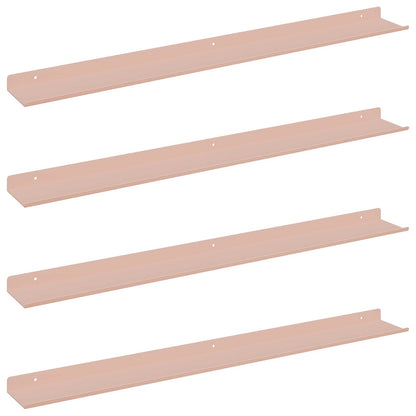 Mensola sospesa 4 pcs Rosa 80 x 9 x 2,5 cm Acciaio