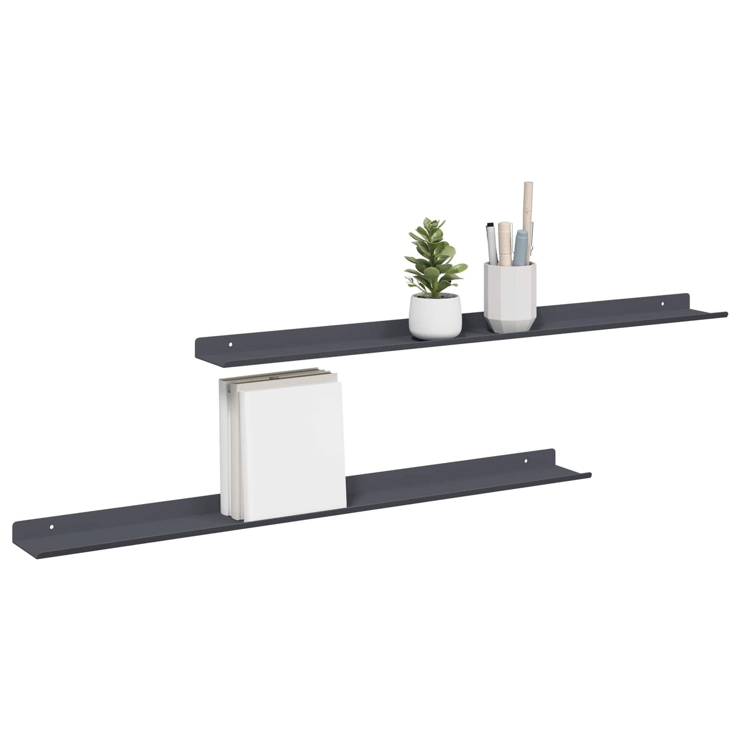 Mensola sospesa 2 pcs Antracite 80 x 9 x 2,5 cm Acciaio