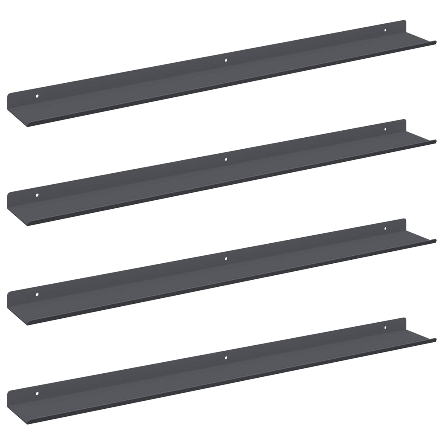 Mensola sospesa 4 pcs Antracite 80 x 9 x 2,5 cm Acciaio