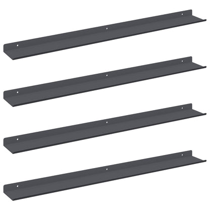 Mensola sospesa 4 pcs Antracite 80 x 9 x 2,5 cm Acciaio