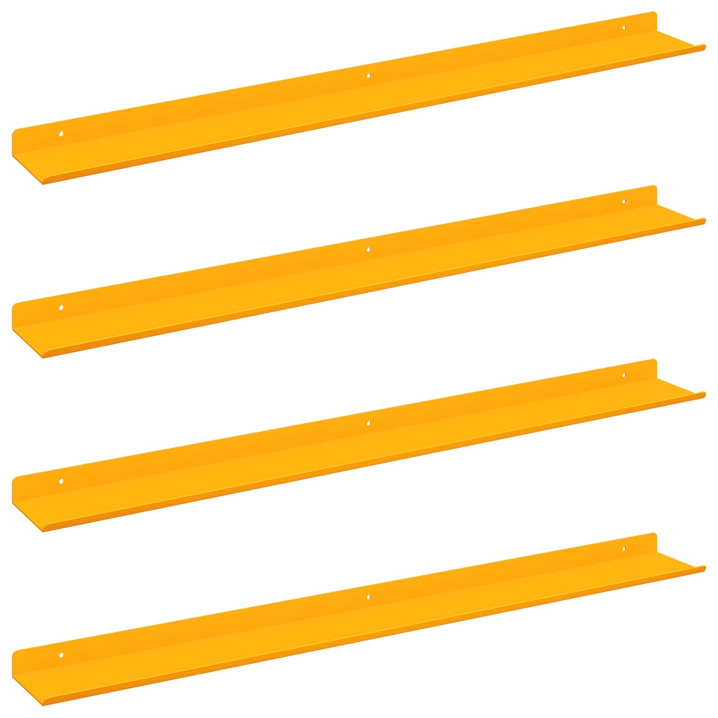Mensola sospesa 4 pcs Giallo senape 80 x 9 x 2,5 cm Acciaio