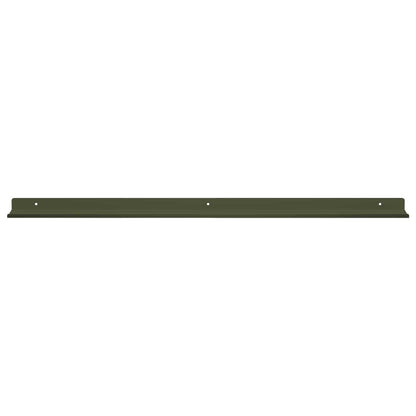Mensola sospesa 2 pcs Verde oliva 80 x 9 x 2,5 cm Acciaio