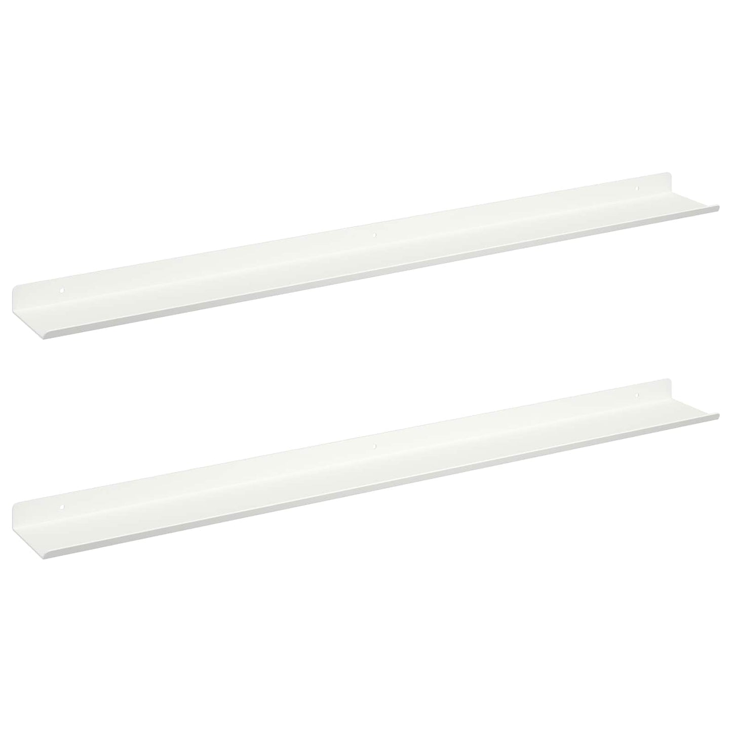 Mensola sospesa 2 pcs Bianco 80 x 9 x 2,5 cm Acciaio