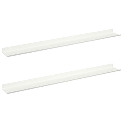 Mensola sospesa 2 pcs Bianco 80 x 9 x 2,5 cm Acciaio