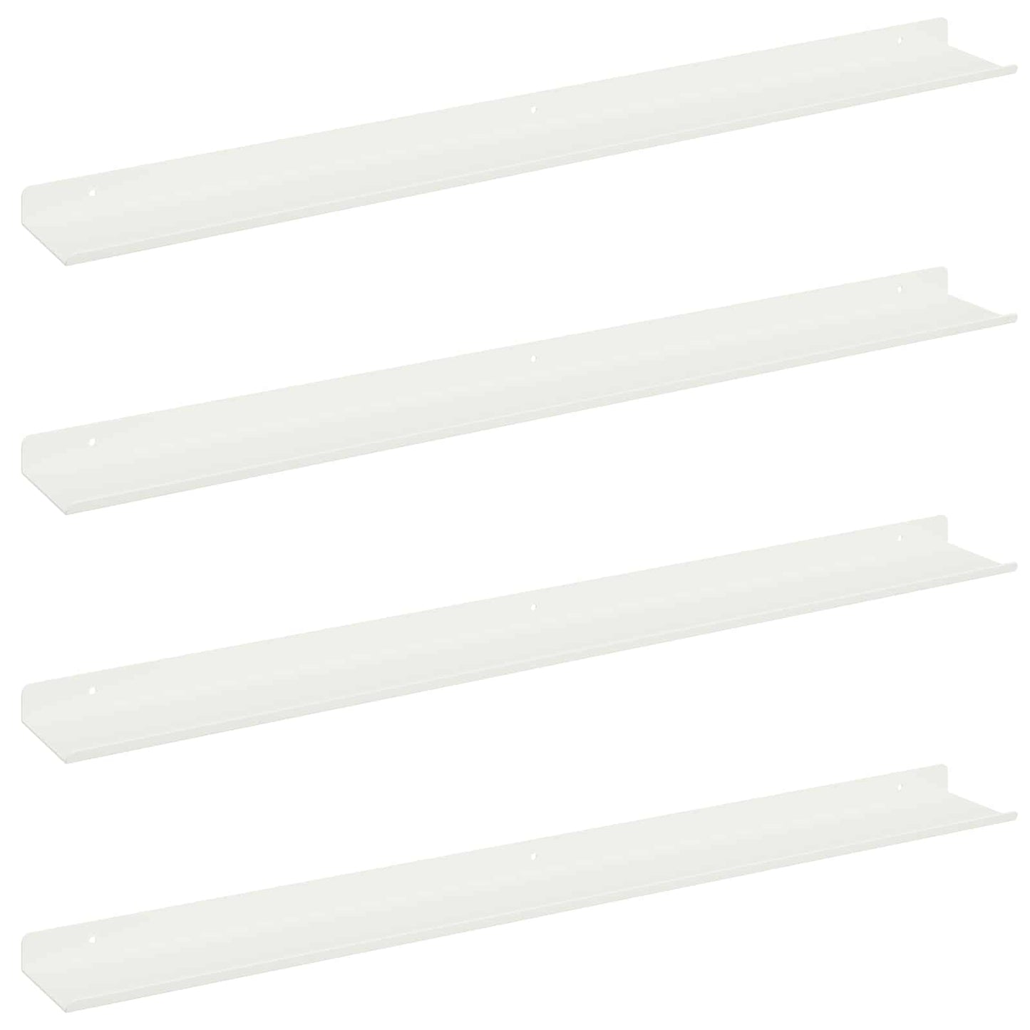 Mensola sospesa 4 pcs Bianco 80 x 9 x 2,5 cm Acciaio
