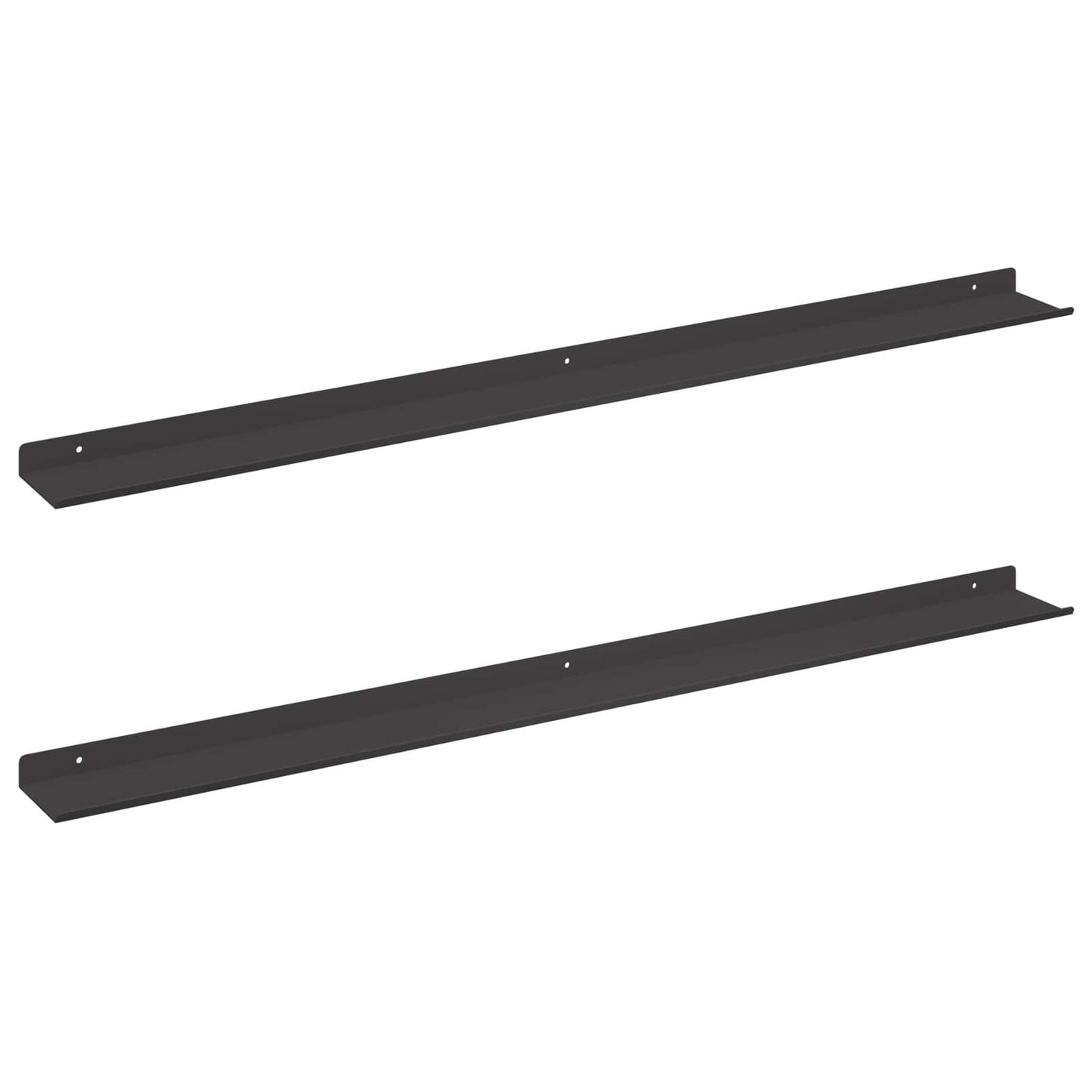 Mensola sospesa 2 pcs Nero 100 x 9 x 2,5 cm Acciaio