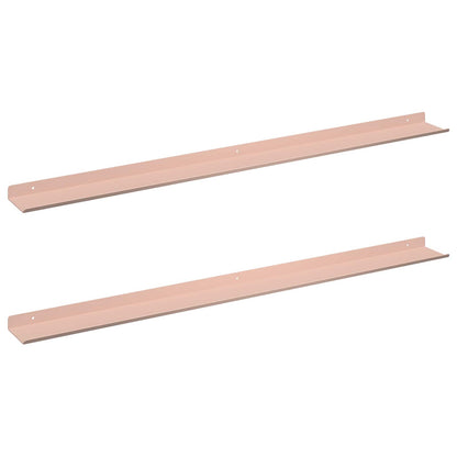Mensola sospesa 2 pcs Rosa 100 x 9 x 2,5 cm Acciaio