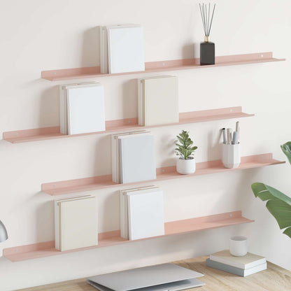 Mensola sospesa 4 pcs Rosa 100 x 9 x 2,5 cm Acciaio