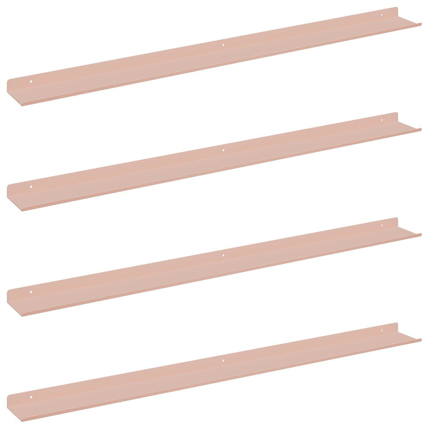 Mensola sospesa 4 pcs Rosa 100 x 9 x 2,5 cm Acciaio